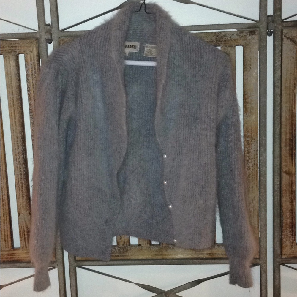 Grey angora cardigan